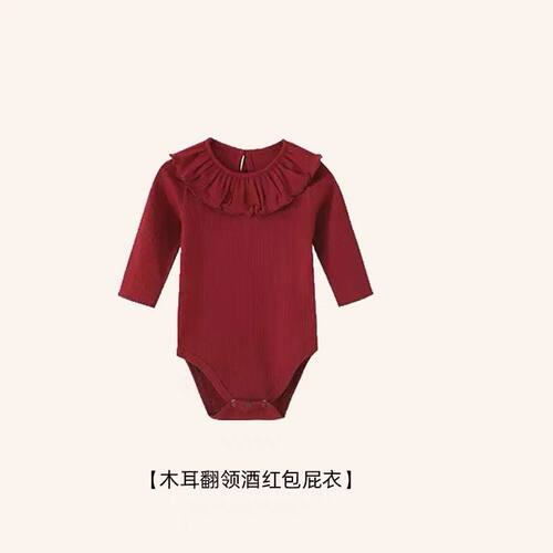 纯棉衣服爬服春秋洋气婴儿哈衣连体衣包屁衣包屁薄款长袖宝宝可爱 - 图1