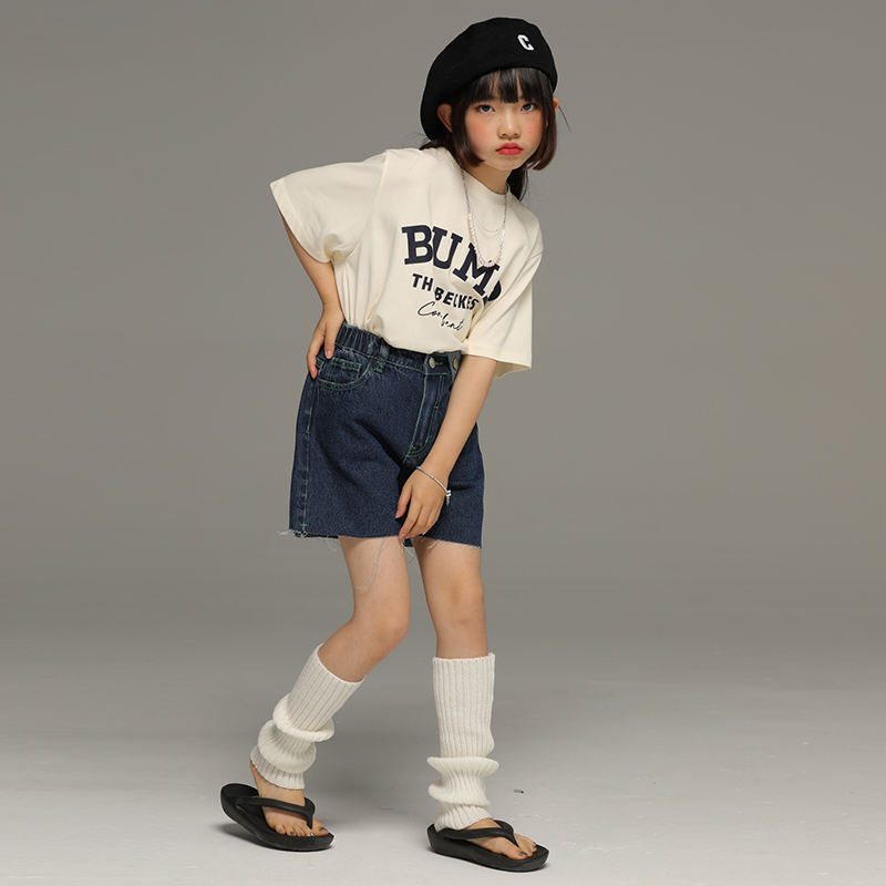小女森女童设计感牛仔裤童装夏季新款儿童短款中大童洋气薄款裤子-图2