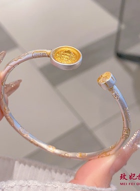 黄财神吉言纯银手镯女轻奢高级感