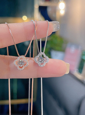 幸运草灵动纯银项链女时尚轻奢