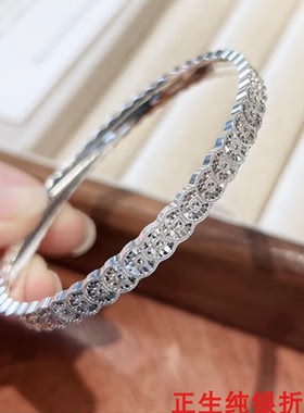 五帝铜钱纯银手镯女轻奢高级感