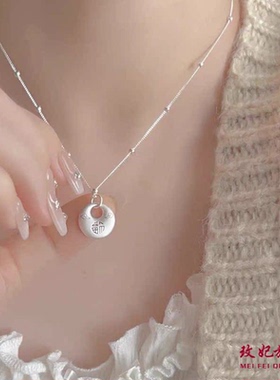 小胖福纯银项链女简约百搭时尚