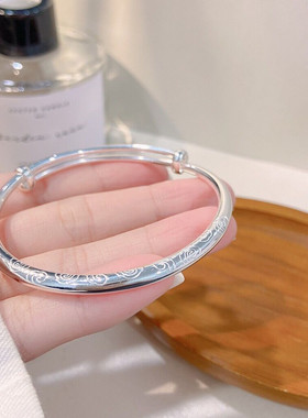 简约个性祥云9999纯银实心手镯