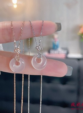 白玉髓福字纯银项链女轻奢高级感