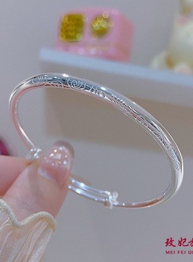 四叶草纯银手镯女个性气质网红