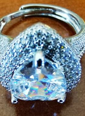 水晶爱心戒指指环