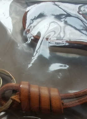 制道全植鞣无毒头层牛皮真硬皮黄铜五金钥匙扣工作牌证件挂绳手绳