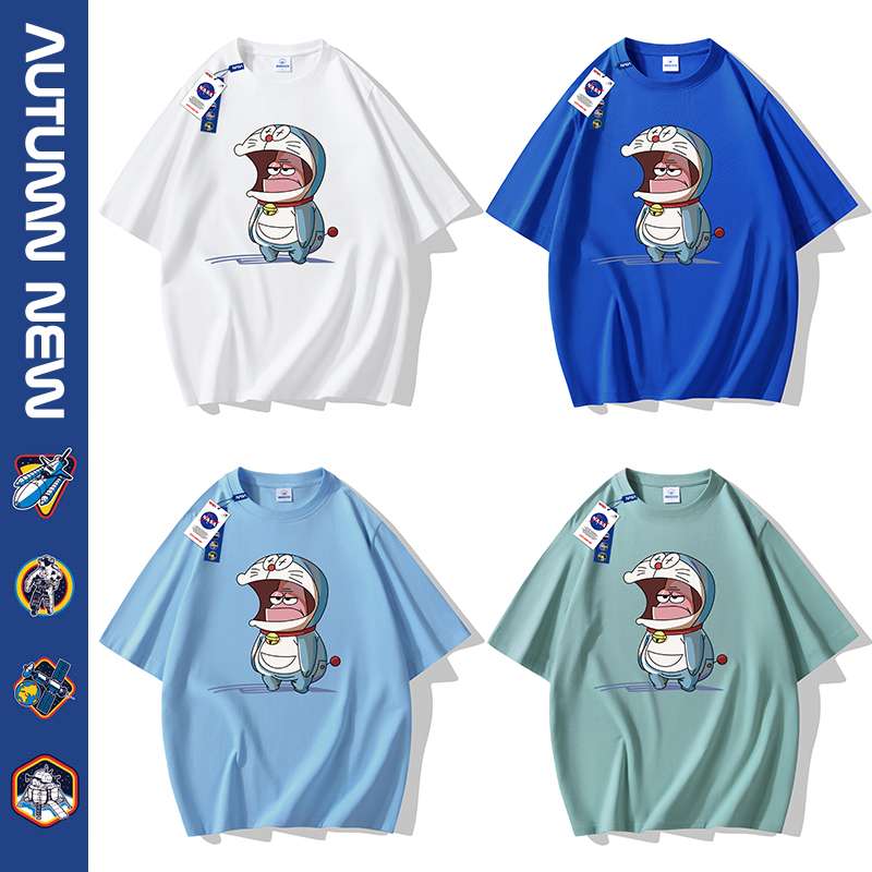 NASA LMSJ 2023年新品夏季T恤潮牌宽松男士上衣纯棉短袖-派大星 - 图1