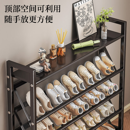 超薄鞋架小窄家用门口多层入户门小型小鞋架子门后置物架简易鞋柜 - 图1