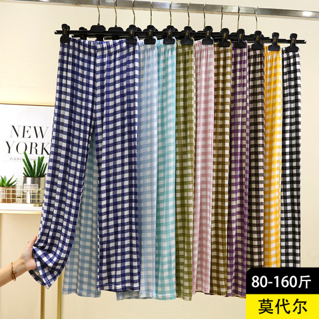 Pajamas plaid, modal cotton pajamas ເຮືອນ