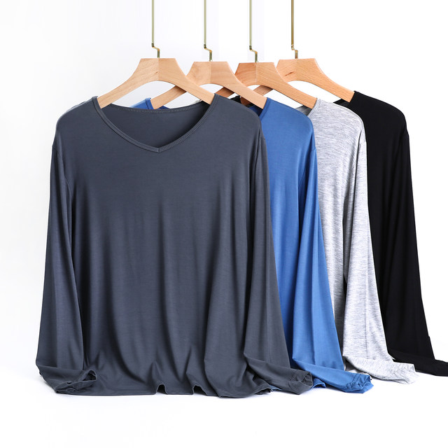 Modal ຜູ້ຊາຍ V Neck ແຂນຍາວເທິງ