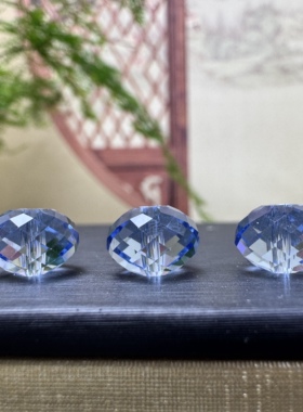 爆闪碧水蓝水晶盘珠扁珠切面