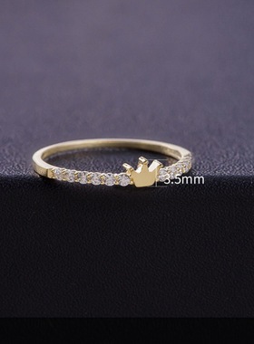 皇冠戒指女小众设计 轻奢热销简约韩版潮流时尚 个性学生指环