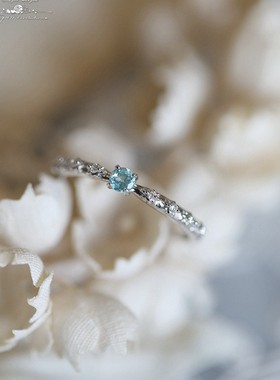 2025新款 法式复古风荆棘玫瑰环绕设计感 电镀金磷灰石戒指女