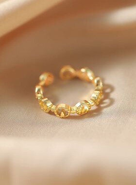 日照金山戒指女镀金小众设计轻奢高级高颜值不掉色厂家直销