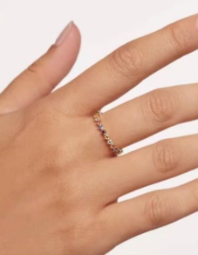 鼠尾草同款彩锆戒指 欧美轻奢风ins小众设计简约高级感百搭指环