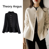 Collection Waist Display Slim Effect Theory Angus Autumn Winter New Superior Double Sided Wool Lotus Leaf Swing Short Coat