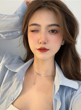 早春春季珍珠项链女八芒星颈链