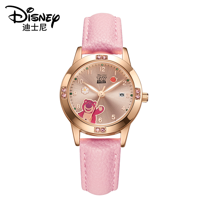 迪士尼草莓熊儿童手表女孩小学生女生10岁女童实用生日礼物电子表