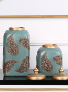 美式乡村风储物罐器皿桌面摆件