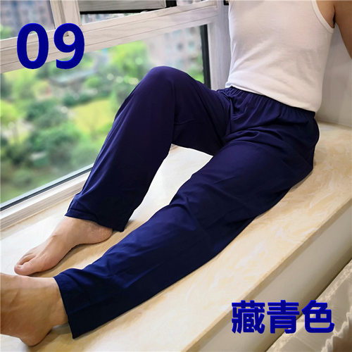 夏季男士绵绸单裤 绵绸睡裤 休闲宽松家居裤 人造棉绸防蚊裤包邮 - 图3