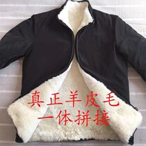 Special price clearance for real lamb fur integrated jacket Anti-season sheepskin cotton padded jacket for men and women wool liner leather jacket thickened cotton clothes