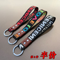 Sleeve wrist fashion electric embroidered colour letter webbing car key button male and female hand carrying lock spoon cloth hanging rope