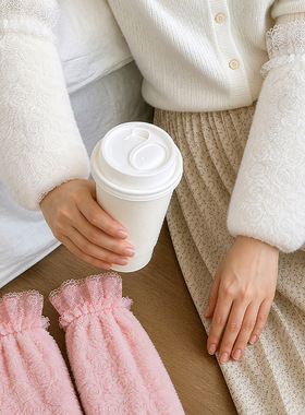 羽绒服袖套日式冬季成人女款上班防污耐脏可爱长款高颜值护袖