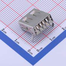903-141A2034S10100 USB连接器 Type-A 母座 卧贴 无后盖弯脚无边 - 图0