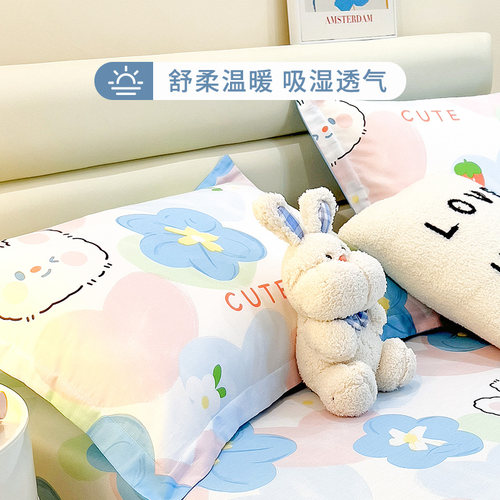 全棉枕套一对装48x74cm单人枕头内胆罩纯棉枕芯套加厚大号枕罩2只-图2