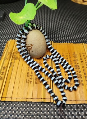 保真天然玛瑙一线药师108佛珠项链，宽线药师6毫米珠三圈手链精品