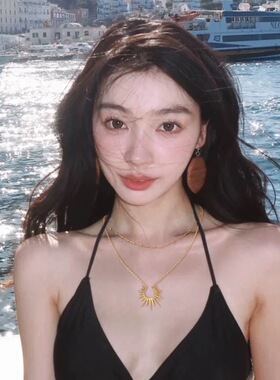 喜番little气质时尚轻奢高级感太阳项链ins欧美风小众锁骨链百搭