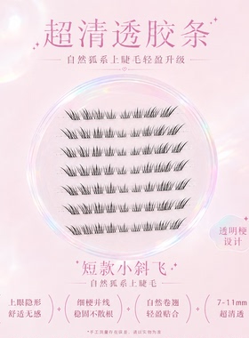 万特熊透明感极细小斜飞假睫毛