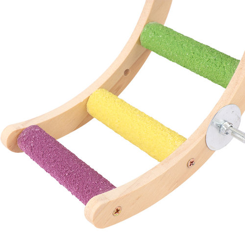 鹦鹉玩具小鸟云梯木梯互动爬梯磨爪嘴虎皮牡丹攀爬绳秋千配件用品 - 图3