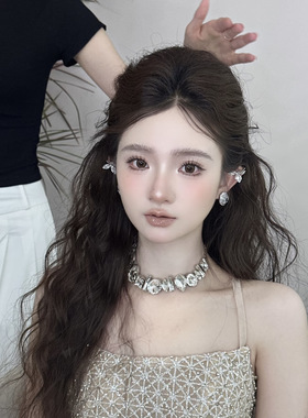 TM｜E25欧美风镶钻项链夸张设计感小众锁骨链时尚气质新娘礼服