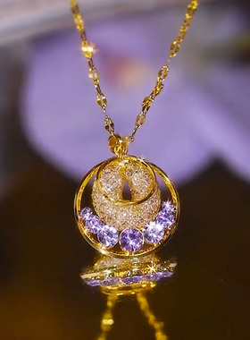 金丝网状圈圈镶钻项链