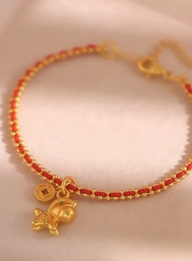 新年马年本命年红绳手链女款
