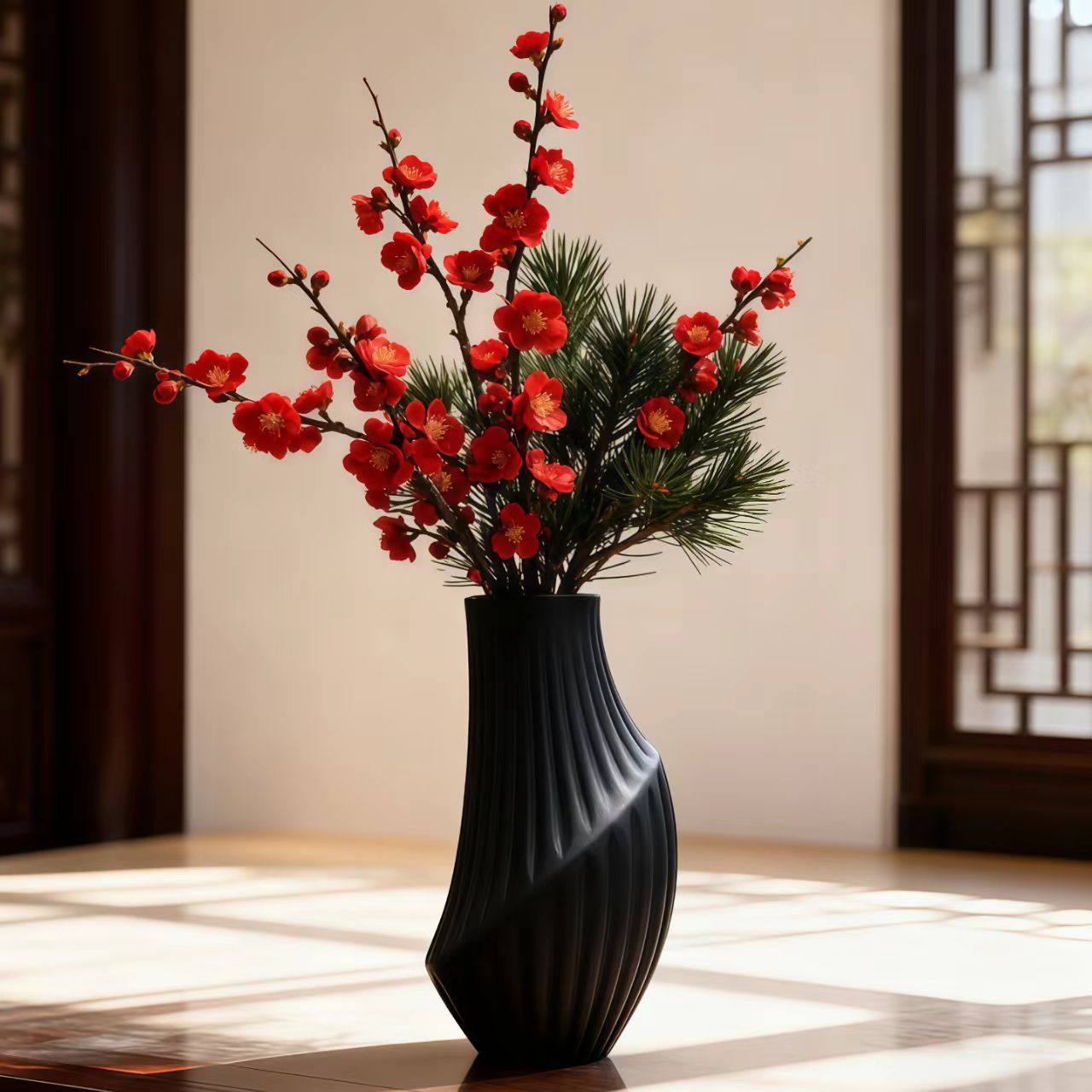 大号网红北欧设计磨刻条纹花瓶现代简约软装设计餐桌酒柜插花摆件,淘宝优惠券,粉丝福利购,淘宝优惠卷