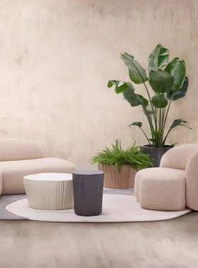 kartell简约现代条纹塑料花盆