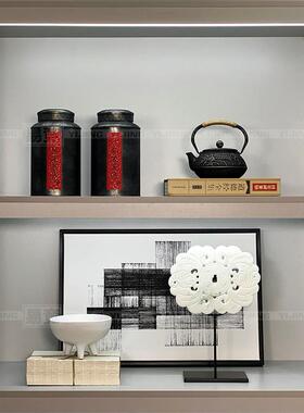 新中式样板间展示柜摆件