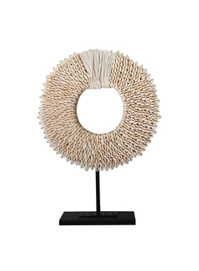 软装恒大北欧风样板间玄关边柜创意贝壳摆件名宿酒店软装饰品陈设