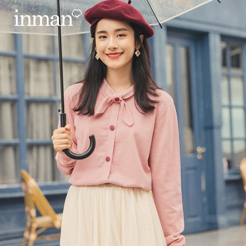 茵曼2020秋季穿搭温柔风粉红色毛衣 茵曼田田极客毛针织衫