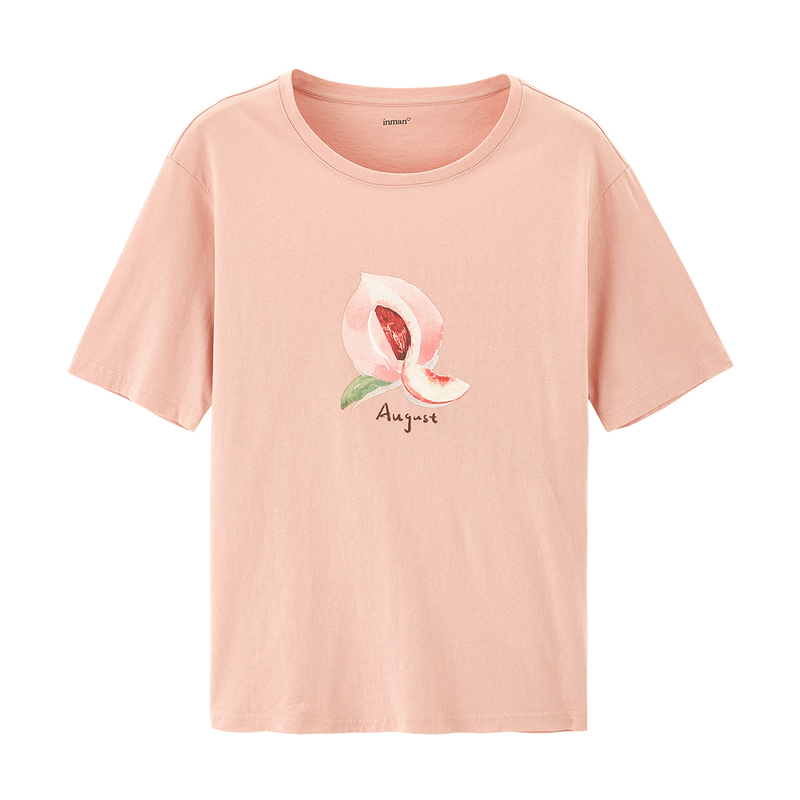 茵曼水果印花显瘦短袖女遮肉潮t恤 茵曼田田极客T恤