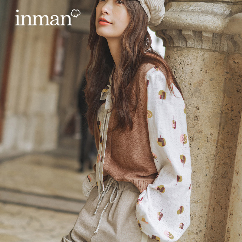 茵曼针织马甲女背心2020秋冬装毛衣 茵曼田田极客毛衣