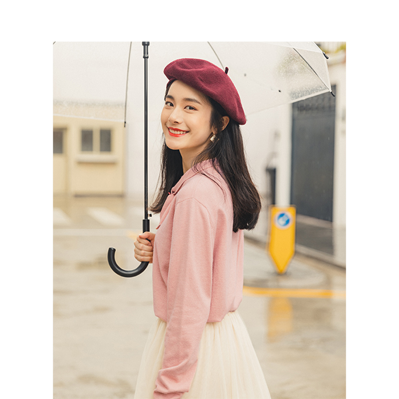 茵曼2020秋季穿搭温柔风粉红色毛衣 茵曼田田极客毛针织衫