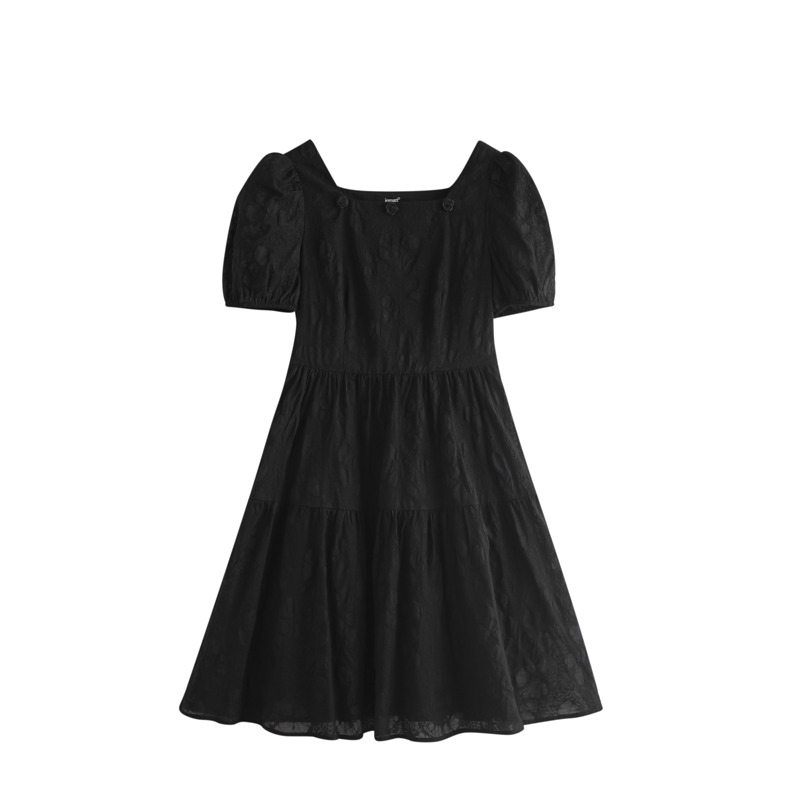 茵曼短袖蕾丝夏季2022新款连衣裙 茵曼田田极客连衣裙