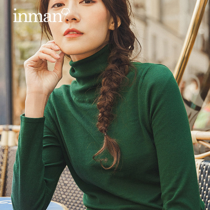 茵曼旗舰店高领打底衫2020秋冬毛衣 茵曼田田极客毛针织衫