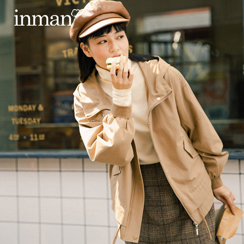 茵曼2020年春秋冬新款长袖休闲工装 茵曼田田极客短外套