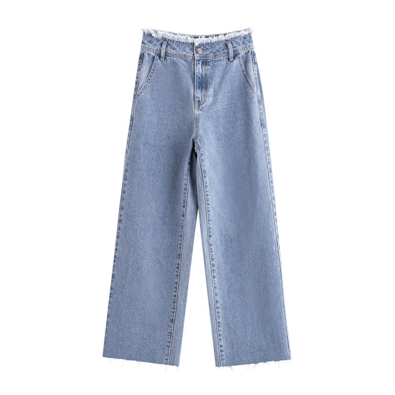 茵曼直筒宽松秋季2020年新款牛仔裤 茵曼田田极客牛仔裤