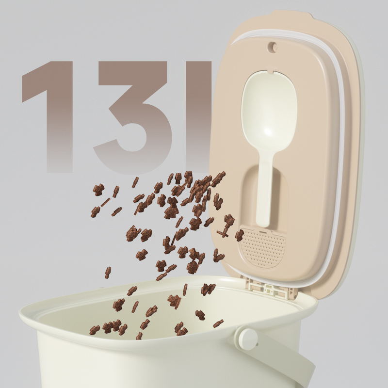 卷尾巴智能真空储粮桶13升猫粮储存狗粮密封防潮保鲜大容量宠物桶